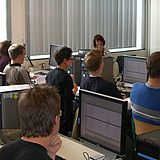 Studierende an einem PC-Pool der TU Clausthal