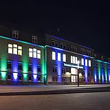 Hauptgebäude der TU Clausthal bei Nacht